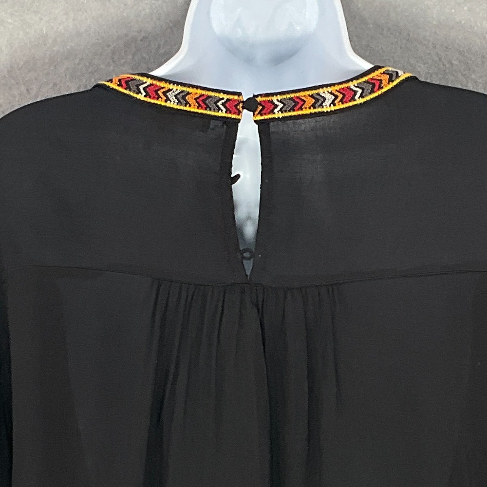 Andree By Unit Blouse Womens Large Floral Embroidery Boho Hippie Peasant Balloon - Picture 8 of 13